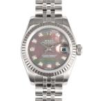 ロレックス ROLEX 179174G デイトジャスト ランダムシリアル 腕時計 自動巻 ブラックシェル文字盤 新ダイヤ レディース