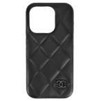  Chanel CHANEL iPhone15PRO смартфон кейс овчина AP4121 черный matelasse здесь Mark 