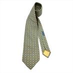 エルメス HERMES Hモチーフ ネクタイ シルク 169cm イエロー 総柄 メンズ