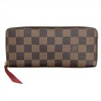 ルイヴィトン LOUIS VUITTON ポルトフォイユ・クレマンス ラウンドファスナー ダミエ エベヌ N60534 ブラウン ゴールド金具 MI5114 レディース
