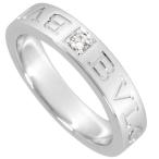 ブルガリ BVLGARI ダブルロゴ リング 指輪 約10.5号 K18WG 6.2g 1P ダイヤモンド