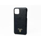  Prada iPhone кейс iPhone 11 Pro MAX кожа safia-no black metallic ru Logo PRADA 1ZH115