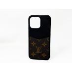  Louis Vuitton iPhone кейс смартфон кейс монограмма IPHONE* бампер 14 PRO M81998 черный чёрный кожа 