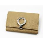 ブルガリ キーケース 6連 ロゴクリップ ブルガリブルガリ グレインレザー ベージュ 30423 新品同様 メンズ レディース