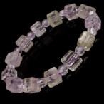 クンツァイトブレスレットキューブカットブラジル産1点物天然石Kunzite...