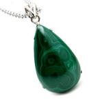 Yahoo! Yahoo!ショッピング(ヤフー ショッピング)マラカイト ネックレス しずく型 ドロップ 天然石 ペンダント 高品質 孔雀石 Silver925 パワーストーン 1点もの 敬老の日