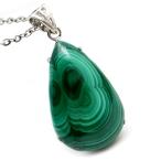Yahoo! Yahoo!ショッピング(ヤフー ショッピング)マラカイト ネックレス しずく型 ドロップ 天然石 ペンダント 高品質 孔雀石 Silver925 パワーストーン 1点もの 敬老の日