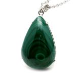 Yahoo! Yahoo!ショッピング(ヤフー ショッピング)マラカイト ネックレス しずく型 ドロップ 天然石 ペンダント 高品質 孔雀石 Silver925 パワーストーン 1点もの バレンタイン 贈り物 プレゼント ギフト 贈り物