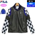 フィラゴルフ レディース フェイクレザー ベスト ＋ チェック柄 フルジップ ジャケット セット 790207 FILA Golf 20FW ゴルフウェア