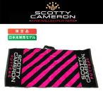 【即日出荷】スコッティキャメロン フック付きラウンドタオル ピンク CAUTION SRIPE TOWEL Pink Black ギャラリー限定