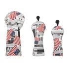 【メール便配送無料】【バラ売】防水 PUレザー アメリカ イギリス 国旗柄 ヘッドカバー (DR・FW・UT)全2種 ドライバー フェアウェイ ユーティリティ 312