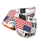 USA America национальный флаг высококлассный PU кожа Random дизайн магнит тип колотушка булавка лезвие короткая клюшка крышка головки цилиндров CBA061 [240 иен почтовая доставка соответствует товар ][ Golf ]