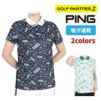 [ витрина выставленный товар ] булавка Golf одежда женский общий рисунок принт рубашка-поло с коротким рукавом 622-5160208 PING полиэстер общий Logo bai цвет 