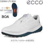 （セール）エコー メンズ スパイクレス ゴルフ シューズ エルティーワン ボア 2025 ホワイト/ぺトロール(132274-61203)