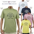 トミーヒルフィガー ゴルフ メンズ カレッジロゴ 半袖モックシャツ（THMA437）2024春夏 ボーダー