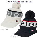 トミーヒルフィガー ゴルフ キャップ ニット帽（THMB4F53）2025秋冬 帽子 つば付 ボンボン