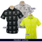 【PREMIUM SALE 40%OFF】PEARLY GATES パーリーゲイツ 筆記体ロゴグラフィック ジャガード メンズ 半袖ポロシャツ 053-3160409/23B