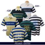 【PREMIUM SALE 40%OFF】PEARLY GATES パーリーゲイツ プレーティング天竺編地 メンズボーダー 半袖ポロシャツ =MADE IN JAPAN= 053-4260605/24B