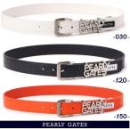 PEARLY GATES パーリーゲイツ シンボリックな2段ロゴデコレーション レディス本革エンボスロゴベルト 053-4282002/24D