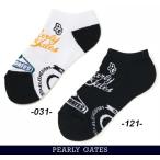 [NEW]PEARLY GATES Pearly Gates дамский колледж Logo рисунок лодыжка носки =MADE IN JAPAN = 053-6186514/26B [ стандартный товар ]