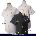 【PREMIUM OUTLET 50%OFF】PEARLY GATES パーリーゲイツ P>Smile! Smile!! Smile!!! スマイルドット ハニカムジャージレディス半袖シャツ 055-4260756/24C