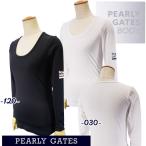 【NEW】PEARLY GATES パーリーゲイツ レディス 【PG BODY】N/ベア天竺リップ 長袖Uネックインナーシャツ 055-5166402/25A【正規品】