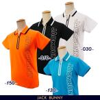 [PREMIUM OUTLET 50% супер OFF]Jack Bunny!! by PEARLY GATES Jack ba колено!! блок сетка BIG Logo половина Zip дамский рубашка-поло с коротким рукавом 263-3260628/23B