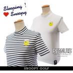 【PREMIUM SALE 30%OFF】スヌーピーゴルフ 吸汗/速乾/UVカット! NEVER STOP SMILING! Sleeping!Snoopy レディス半袖モックシャツ PEANUTS 642-3967501/23C