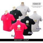 【PREMIUM SALE 30%超OFF】SNOOPY GOLF スヌーピーゴルフ Quiet Please!スヌーピー & Woodstock レディス半袖メッシュモックシャツPEANUTS 642-4967501/24C