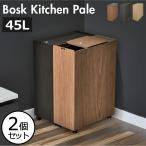 ゴミ箱 45リットル おしゃれ 分別 ごみ箱 蓋付き ダストボックス スリム キッチン 木製 キャスター付き 木目調 北欧 台所 バスク キッチンペール 45L 2個セット