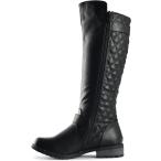 ショッピングforever21 【並行輸入品】J.J.F Shoes Mango-21 Ginger-1 レディースウィンクルバックシャフトサイドジップニーハイフラットライディングブ