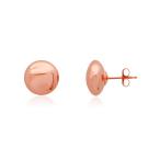ショッピングfk07 【並行輸入品】14?Kローズゴールドフラットボタンスタッドイヤリング Rose Large Gold Ball Earrings for Wom