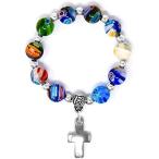 ショッピングルルド 【並行輸入品】Decade フィンガーロザリオリング/ポケット ムラーノガラスビーズ10個&ルルドの祈りカード付き  ガラス　