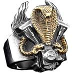 【並行輸入品】HIJONES Mens Stainless Steel Cool Gothic King Cobra Snake Biker Ring