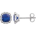 ソリッド14Kホワイトゴールド人工...