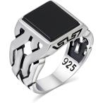 [ параллель импортные товары ]Chimoda sterling серебряное кольцо мужской черный оникс Stone ручная работа мужской ювелирные изделия кольцо кий ba ссылка цепь 
