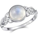 ショッピングミニマリスト 【並行輸入品】Angol 本物のムーンストーンリング スターリングシルバー レディース レインボームーンストーン サムリング ミニマリスト ステートメ