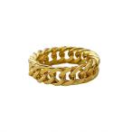 【並行輸入品】Jana Winkle 6mm ミニマリスト 18K ゴールド ステンレススチール リング レディース リンクチェーンリング フィ