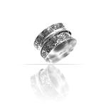 【並行輸入品】DAMRU スピナーリング レディース 925スターリングシルバー メッキ スピニング 酸化加工 ハンドメイド 凹型 ボーホー バ