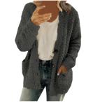 ショッピングsale2022 【並行輸入品】NaRHbrg Women's Sherpa Fleece Jacket Casual Long Sleeve Button D