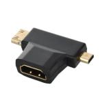 Cablecc Micro HDMI мужской Mini HDMI мужской - HDMI 1.4 женский 90 раз 2 in 1 combo адаптор 