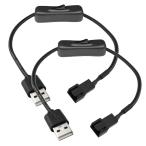 KILIGEN USB - 3 булавка / 4 булавка кейс вентилятор адаптор коннектор кабель on/off переключатель имеется 2 упаковка USB - 3 булавка / 4pi
