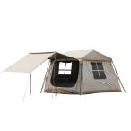 BISINNA ワンタッチテント ロッジ型 2~4人用 UV50+ PU2000 設営簡単 自立式 2重層 キャンプ アウトドア 屋敷型 キャノピー
