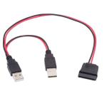 NFHK DC 5V двойной USB - SATA 15 булавка электрический кабель 2.5 дюймовый SATA HDD SSD диск Driver 5V 2A