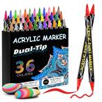 Zhejia アクリルマーカーペン カラーペン 36色 水性ペン イラストマーカー 塗り絵ペン 漫画ペン 太細両端 速乾 毒性無し 耐水性 色褪せしに