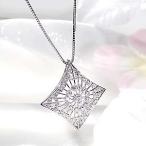 pt900 プラチナ ダイヤモンド ダイヤ ネックレス ペンダント 1.0ct 1カラット エレガンス フラワー 花 透かし 大ぶり GUPD1240