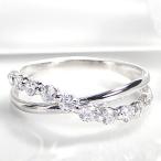 pt900 プラチナ ダイヤモンド ダイヤ 指輪 リング テンダイヤモンド 10石 10粒 0.5ct 10年 ウエーブ GUR1199