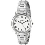 Timex 腕時計 Easy Reader ミドルサイズ 伸縮バンド Womens Standard Silver-Tone/White 並行輸入