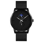 メンズ腕時計 クォーツ アナログ 超薄型 ミニマリストファッション 防水 クロノグラフ腕時計 ステンレススチールバンド Siliver  並行輸入