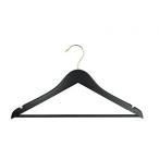 NAHANCO 20217WBGH Wooden Suit Hanger  17  Low Gloss Black with Gold 並行輸入